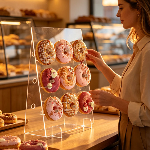 跨境Donut stent亚克力甜甜圈支架布置展示架DIY道具透明支撑板