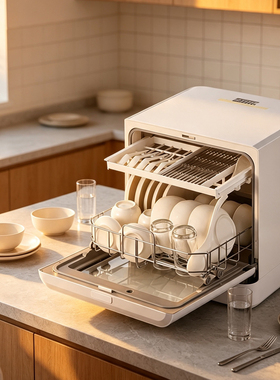 跨境Dishwasher台式洗碗机免安装家用大容量小型智能消毒烘干一体