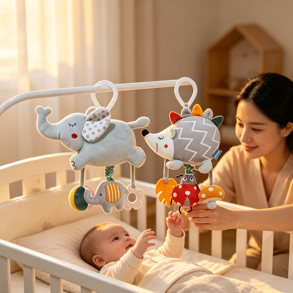 跨境musical toy音乐拉铃玩具 宝宝推车玩偶挂件安抚婴儿悬挂床铃