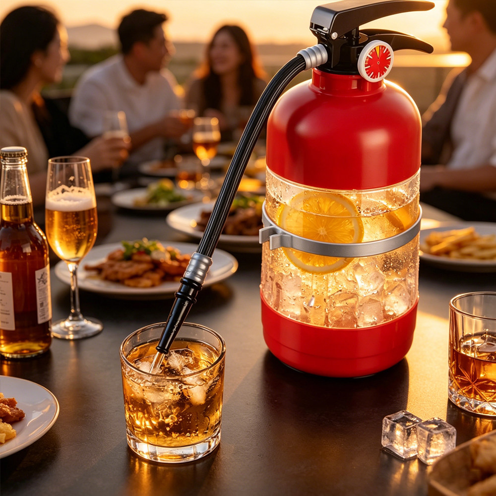 爆款Wine divider饮料桶手压式灭火器扎啤杯500ml啤酒酒具分酒器