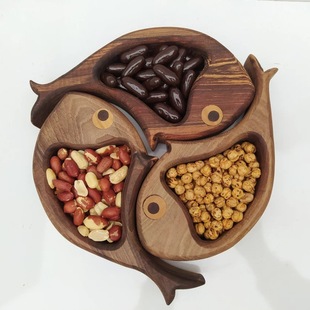 plate金鱼开胃菜盘木鱼食物托盘拼盘 appetizer 跨境新品 Goldfish