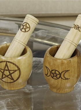 跨境新款原木雕刻五芒星