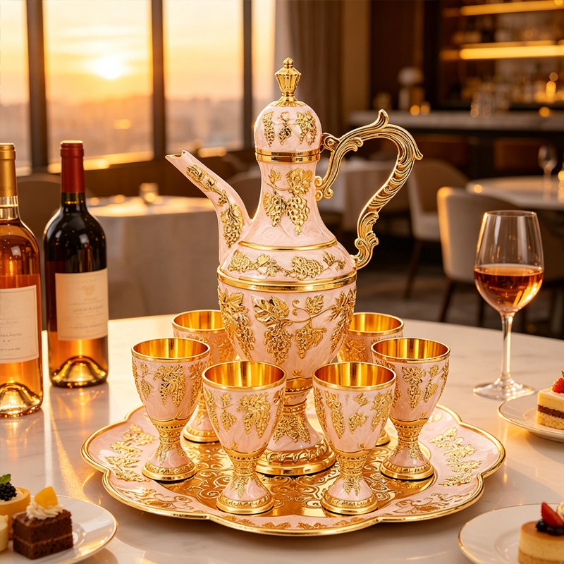 Wine divider高档欧式金属酒具白酒壶分酒器精美酒杯结婚礼品装饰
