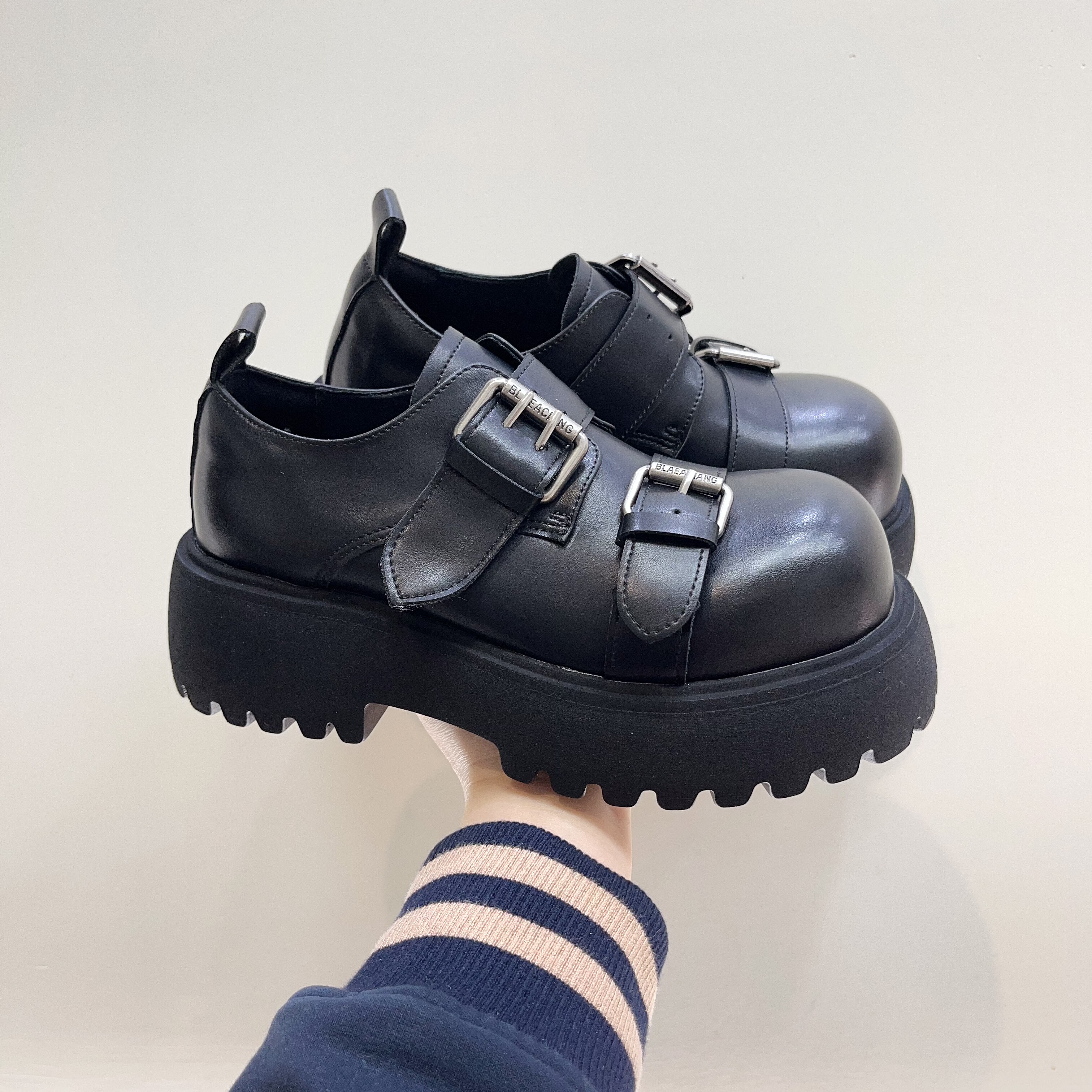 2026新款厚底增高真皮乐福鞋女圆头百搭jk制服英伦风小皮鞋德比鞋