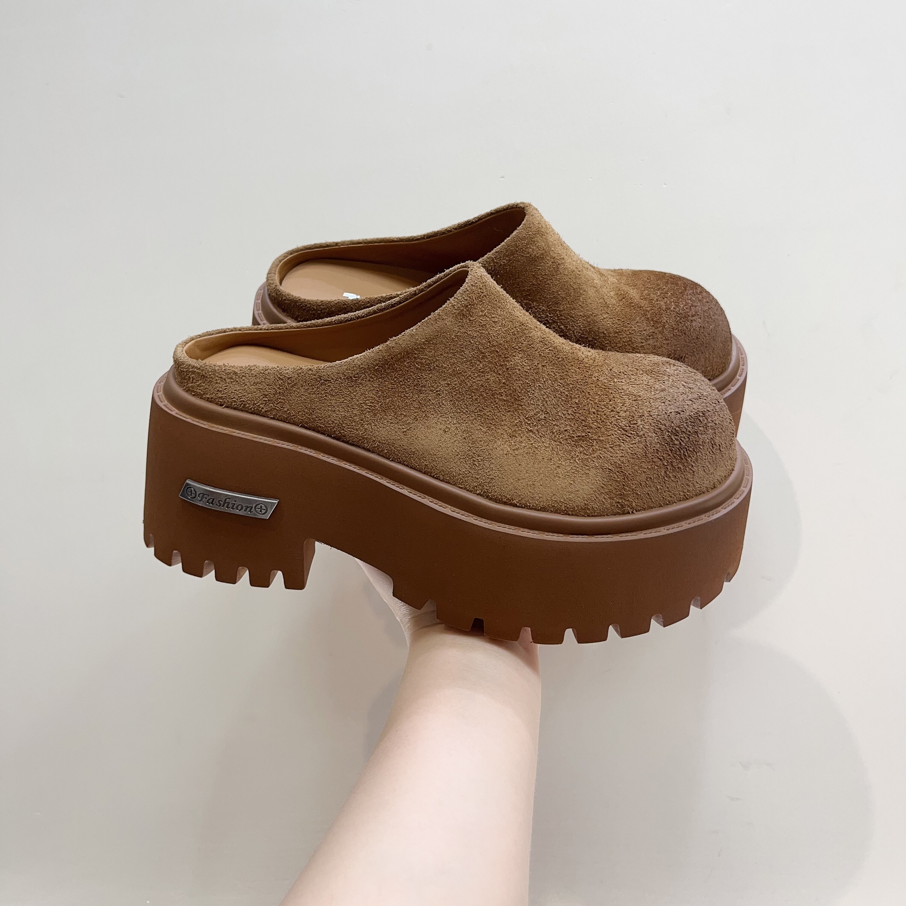 2025新款擦色增高包头拖