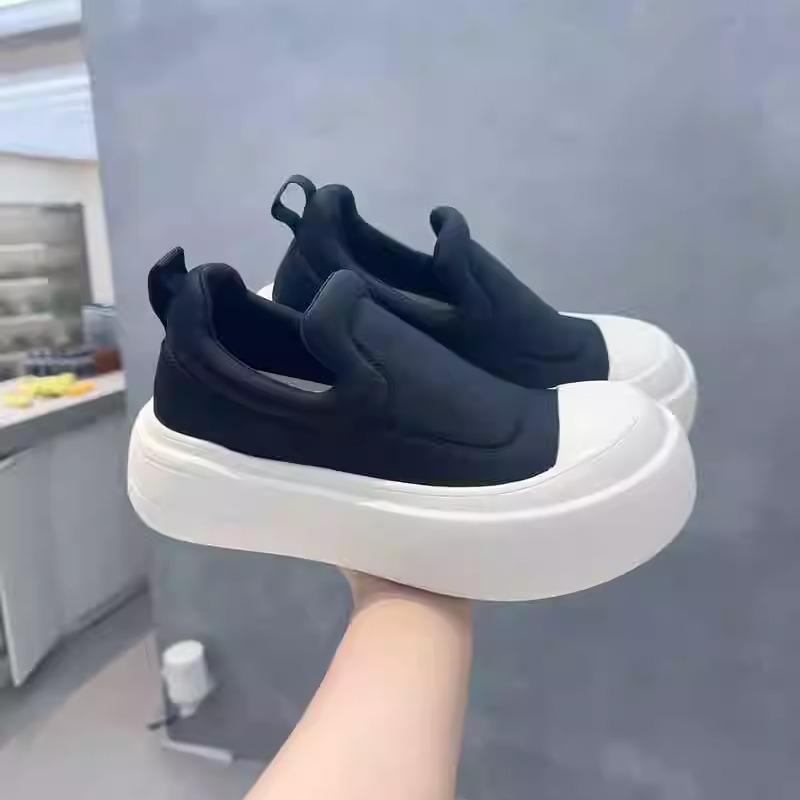 厚底网面透气乐福鞋休闲鞋一脚蹬