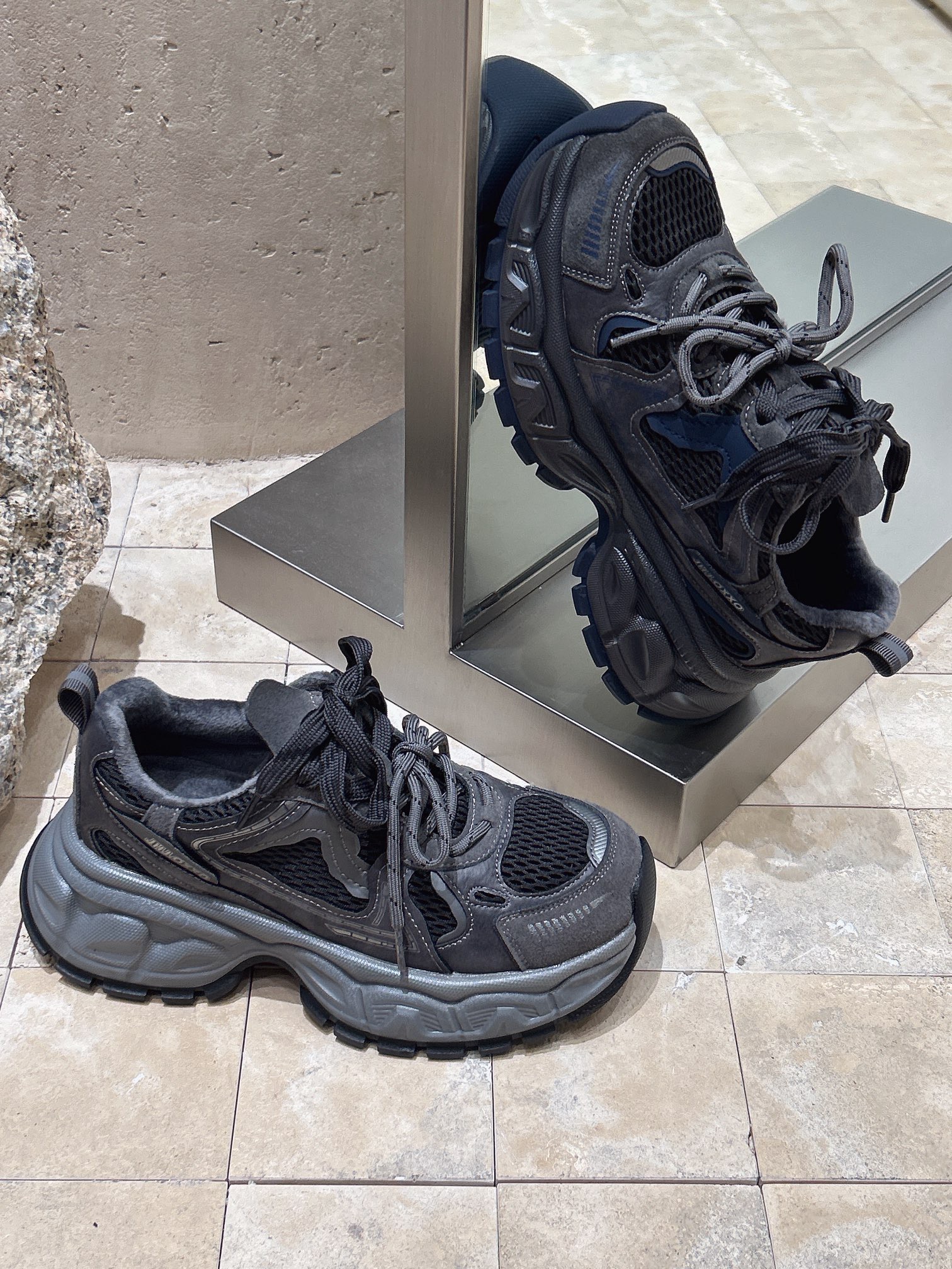 真皮厚底增高老爹鞋女2025春秋季