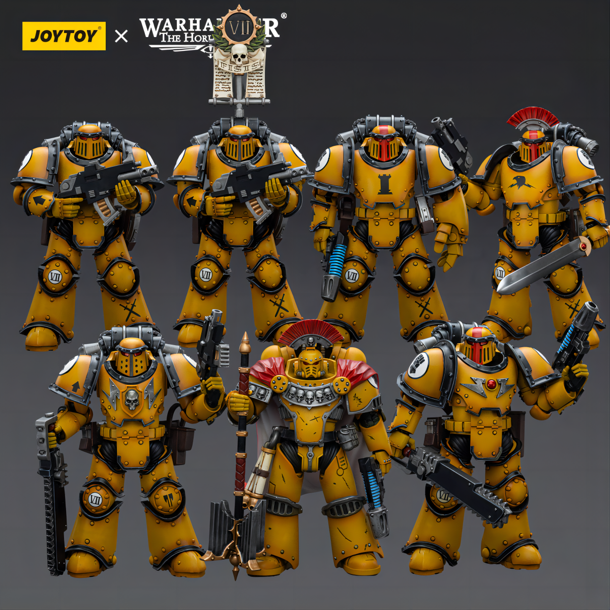 现货JOYTOY暗源战锤40K 帝国之拳 MkIII军团战术小队1:18可动模玩