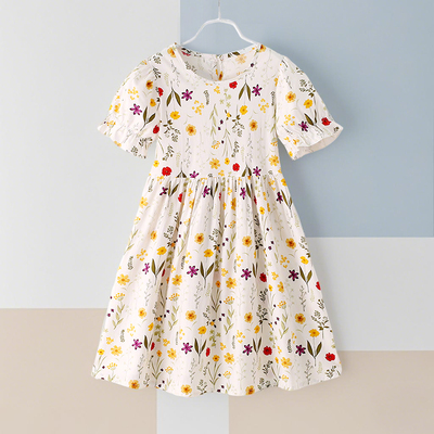 儿童连衣裙夏装女童中大童碎花裙