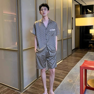 宽松气质家居服 2025桑蚕丝男士 轻奢大码 休闲睡衣夏天时尚 真丝短袖