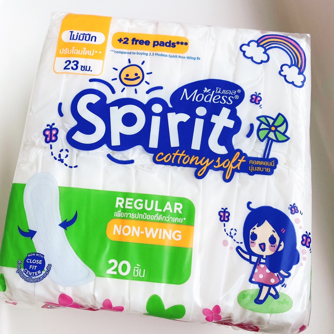 modess泰国spirit卫生巾无护翼