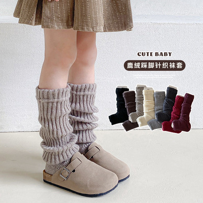 韩版女童袜套秋冬纯色