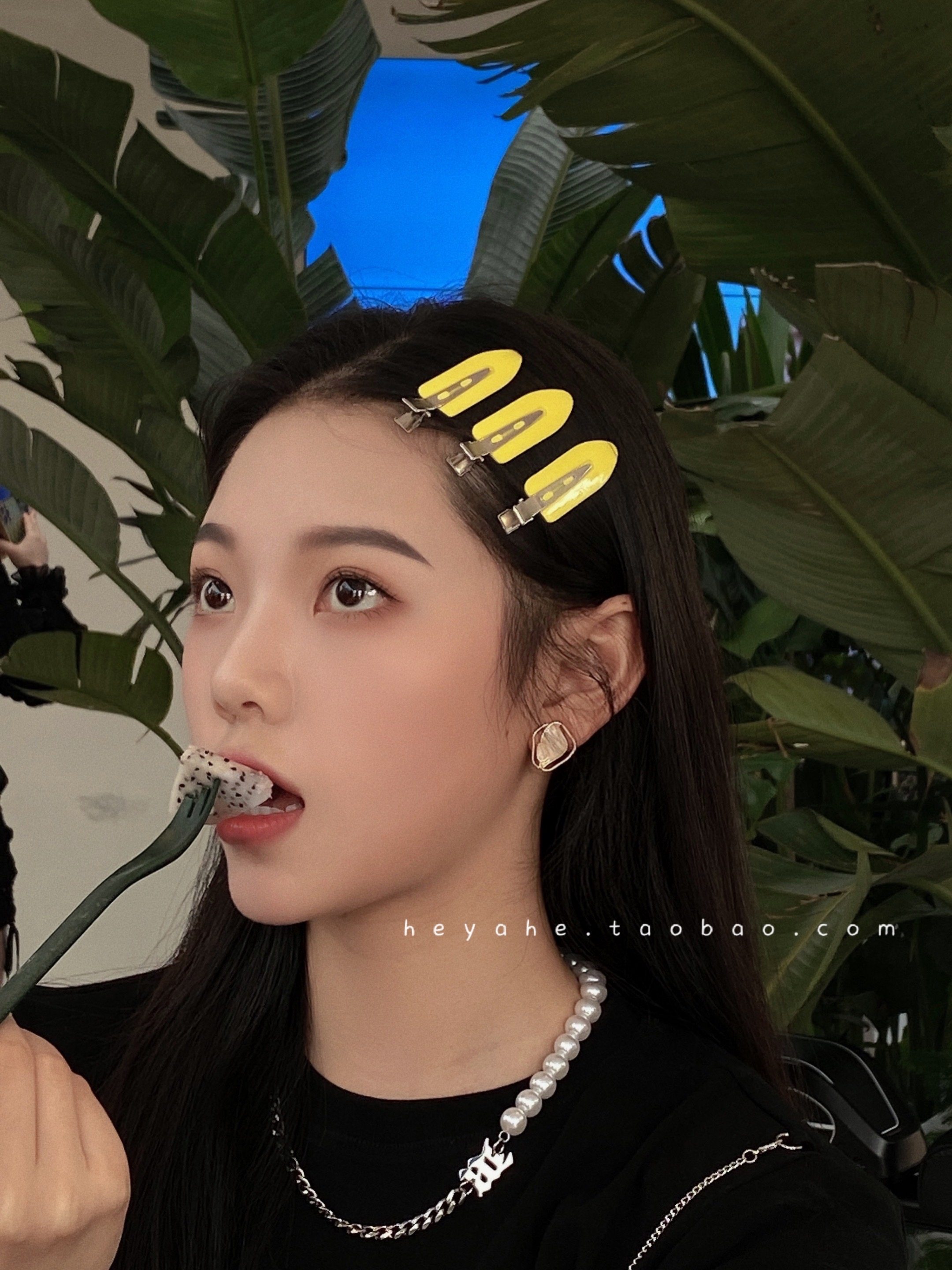 少女风ins纯色刘海无痕鸭嘴夹