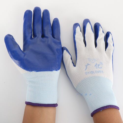 厂家直销广亿十三针彩胶丁腈手套