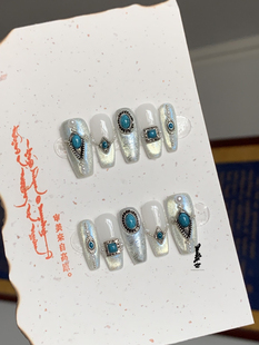 元 原创蒙古风格 素美甲穿戴甲 草原吉庆•查苏 TanghesNail