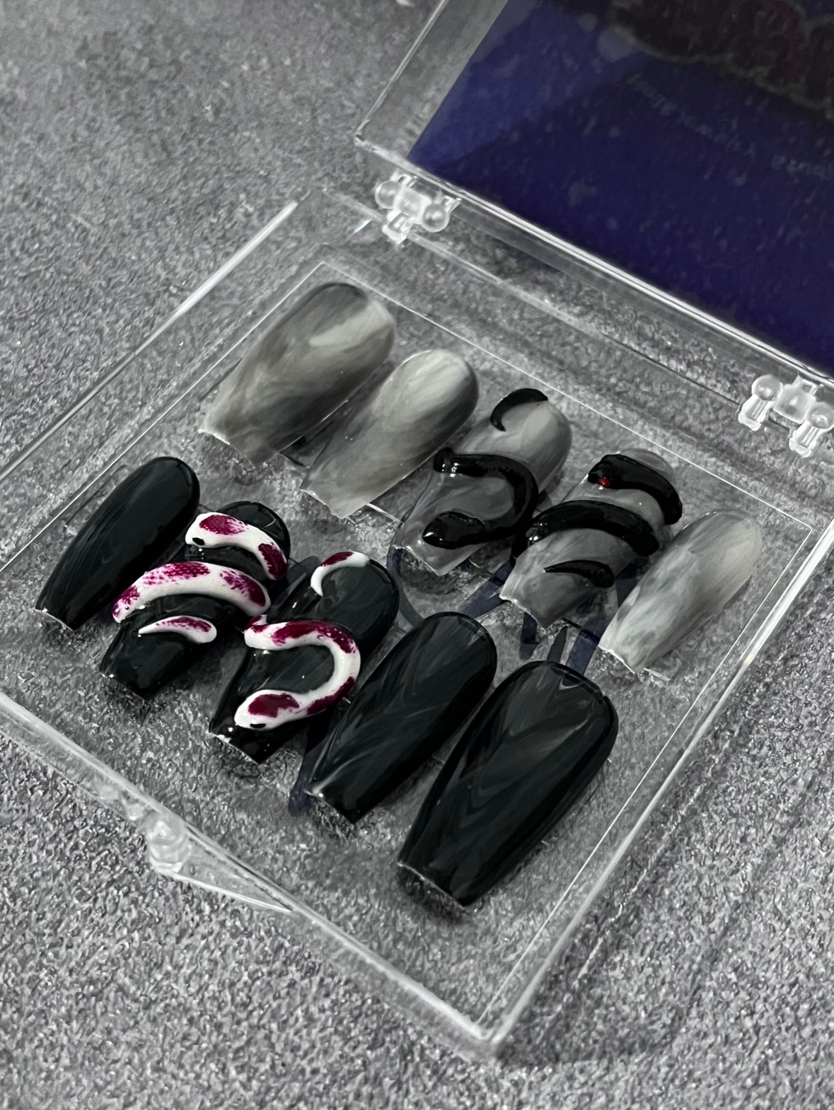 TanghesNail『暗黑小蛇-黑鸳鸯』国风穿戴美甲可重复使用定制美甲
