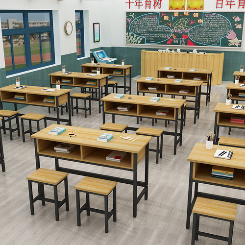 双层补习班带抽屉学校课桌椅