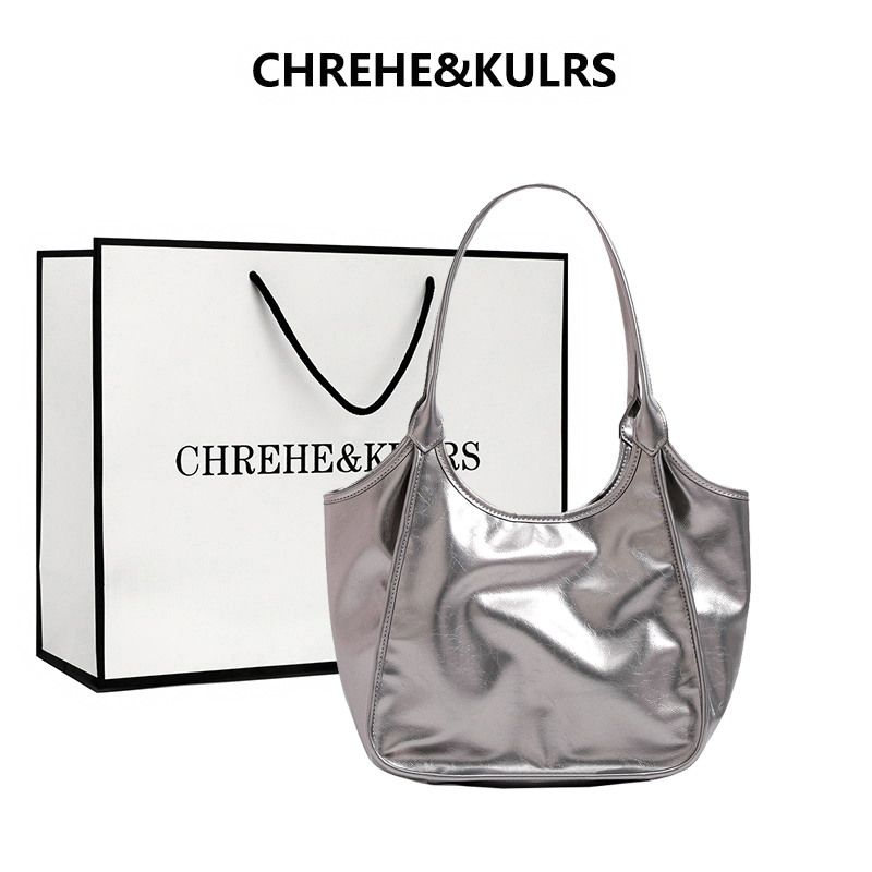 CHREHE&KULRS银色腋下托特包女