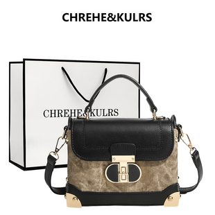 CHREHE&KULRS胡桃匣子小方包女2025新款 超火手提單肩斜挎包 爆款