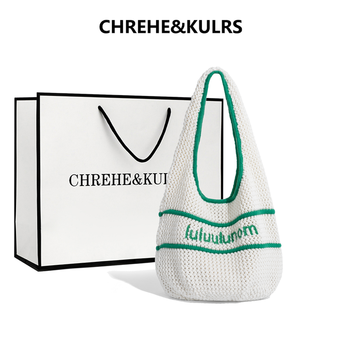 CHREHE&KULRS大容量编织托特包