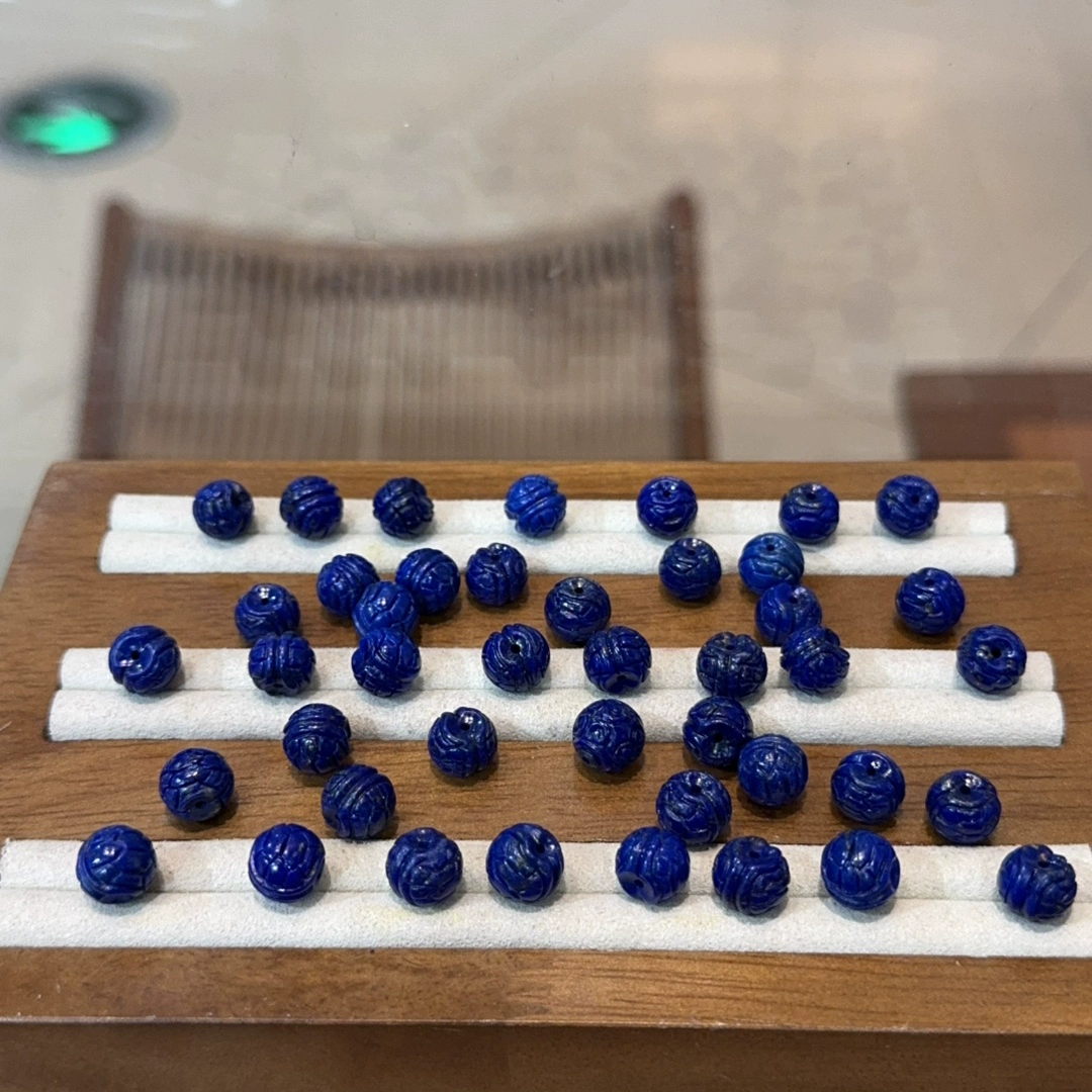 天然青金石富甲散珠配件手工编织DIY文玩手链项链隔珠配饰