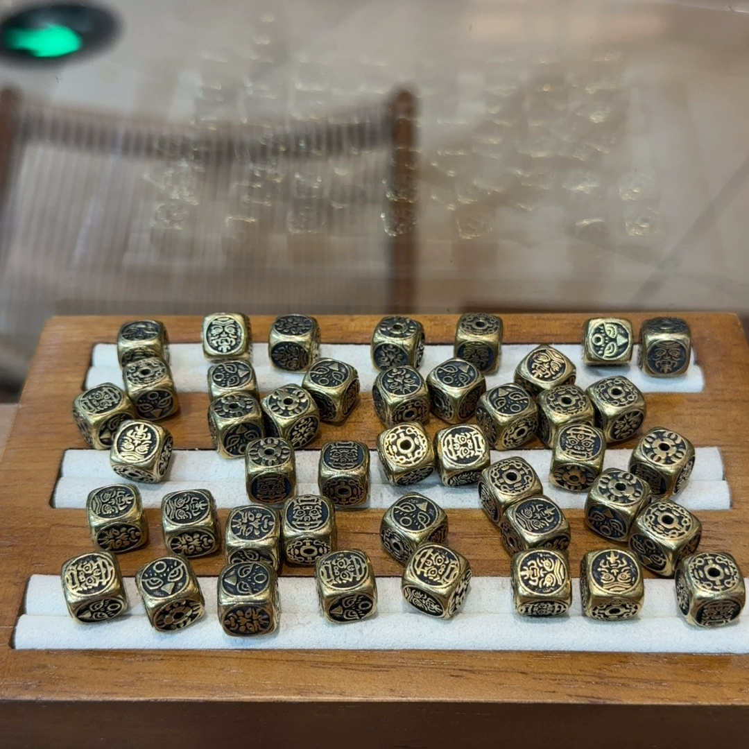 纯铜四方财神方块珠配件手链项链隔珠手工DIY文玩饰品时尚配饰