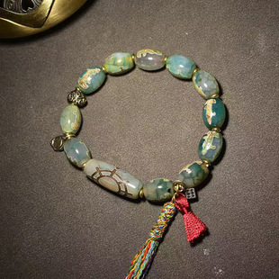 天然藏区观音天珠玛瑙吉祥天珠手串单圈法伦天珠配珠文玩佛珠手链