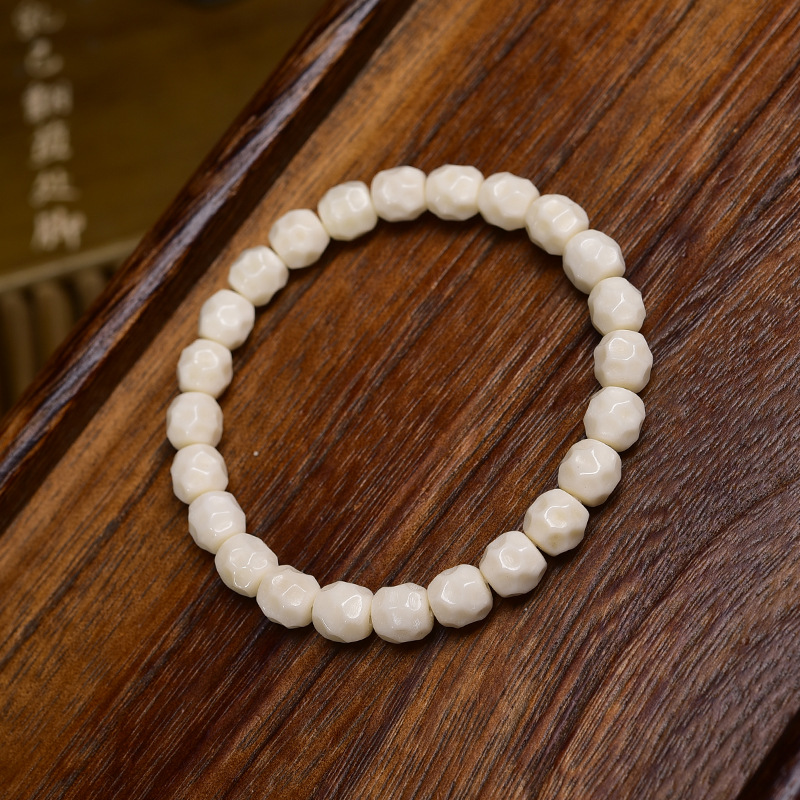 藏传回流骨雕刻百香籽手串单圈素串藏式文玩佛珠男女简约素珠手链