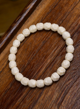 藏传回流骨雕刻百香籽手串单圈素串藏式文玩佛珠男女简约素珠手链