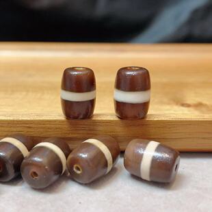 藏区回流老玛瑙一线药师天珠桶珠文玩配珠手串项链配饰配珠