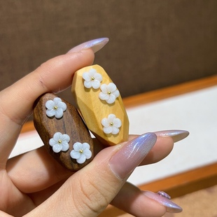 沉香木芭比檀三生花配件手工DIY文玩小提溜包掛吊墜飾品配飾