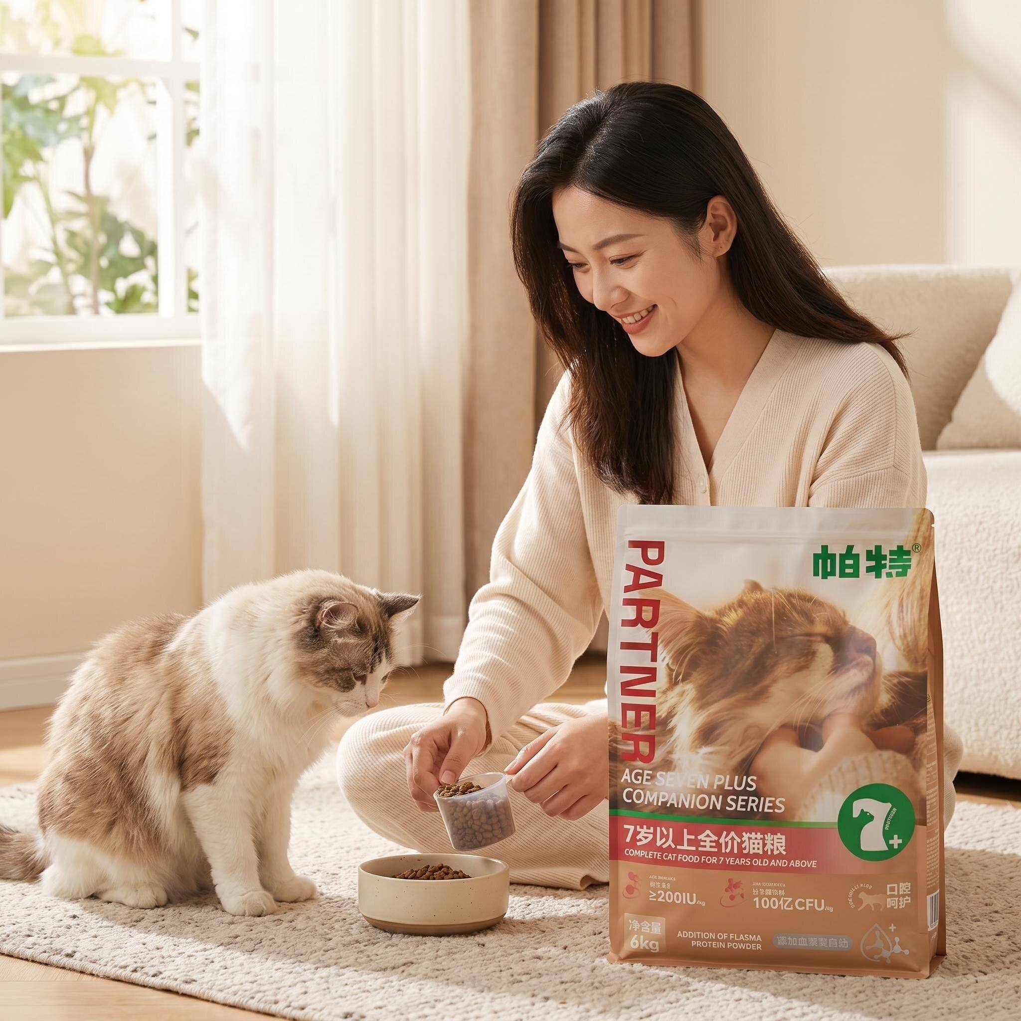 帕特7岁以上全价猫粮大龄老年猫主粮口腔呵护鲜肉高蛋白通用型