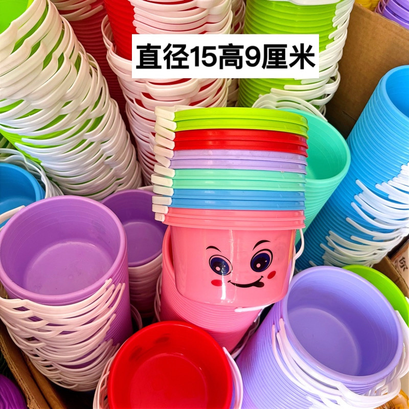 儿童笑脸水桶小桶手提钓鱼捞鱼