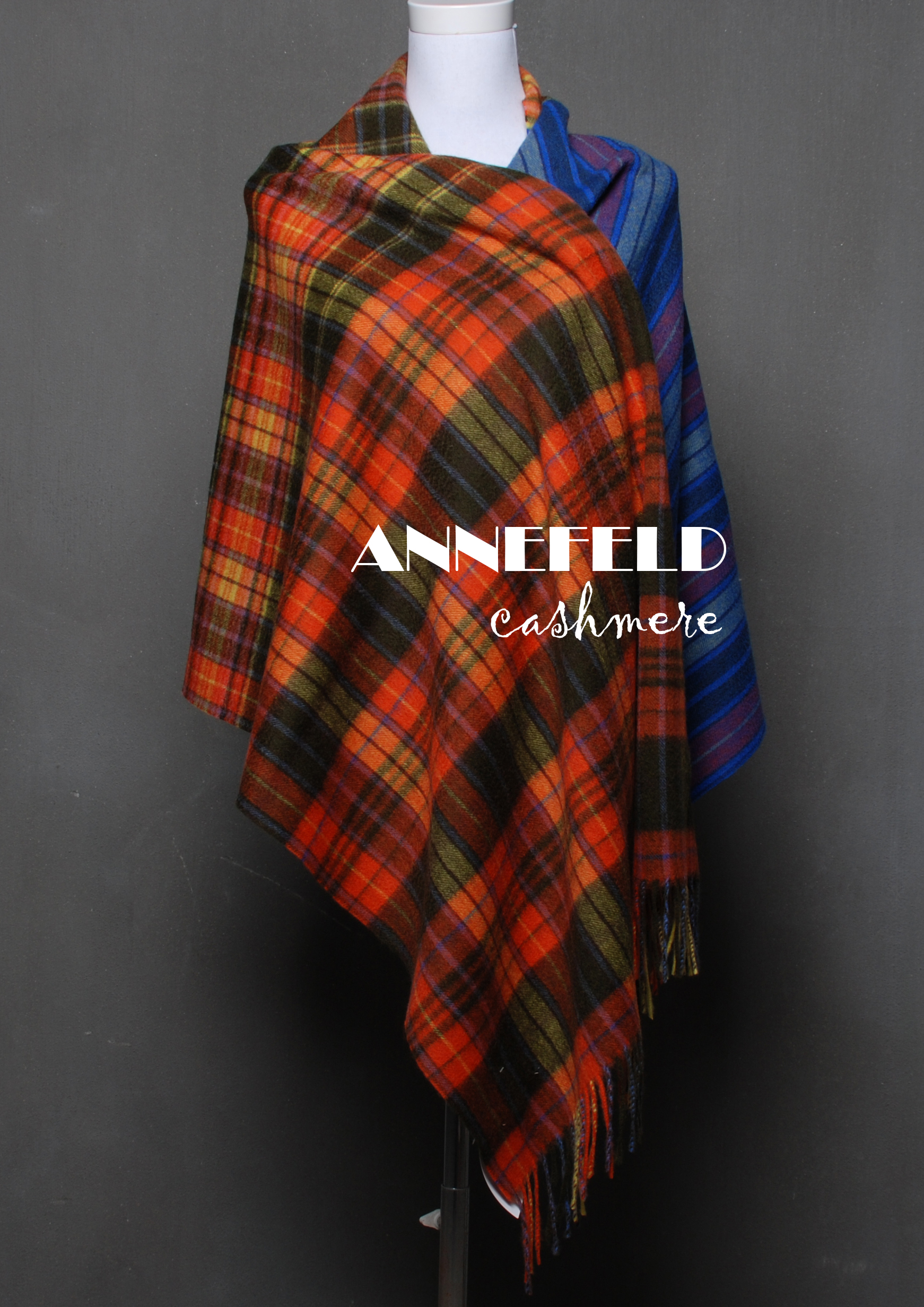 外单高档澳洲精细纯羊毛加厚格子