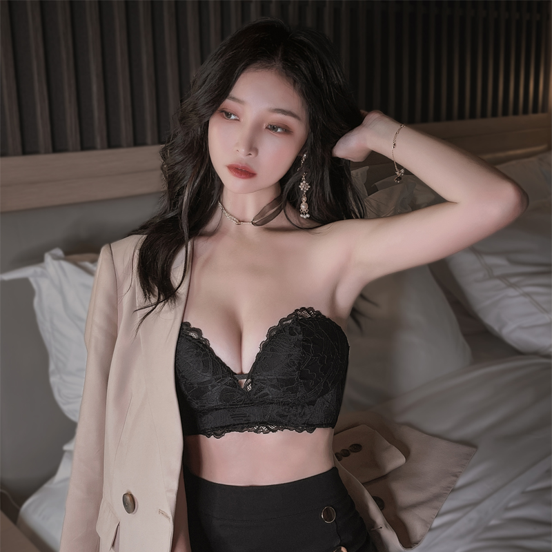 2025新款性感聚拢内增大高颜值无肩带抹胸裹胸文胸斯米莱夏季胸罩