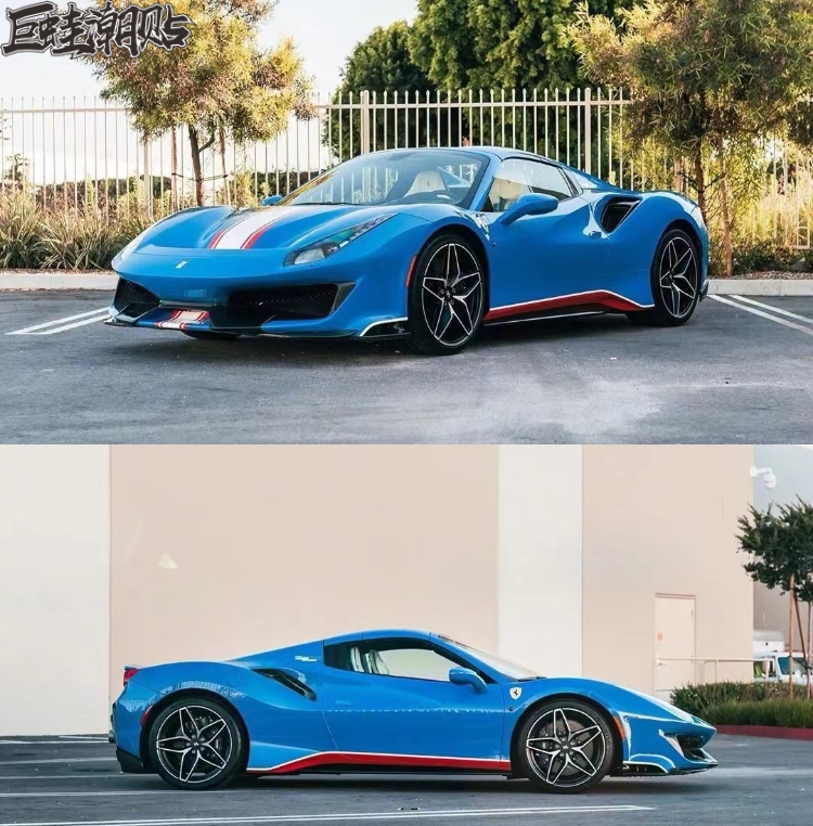 法拉利488pista spider458个性改装车贴纸 F8车身下侧裙装饰拉花