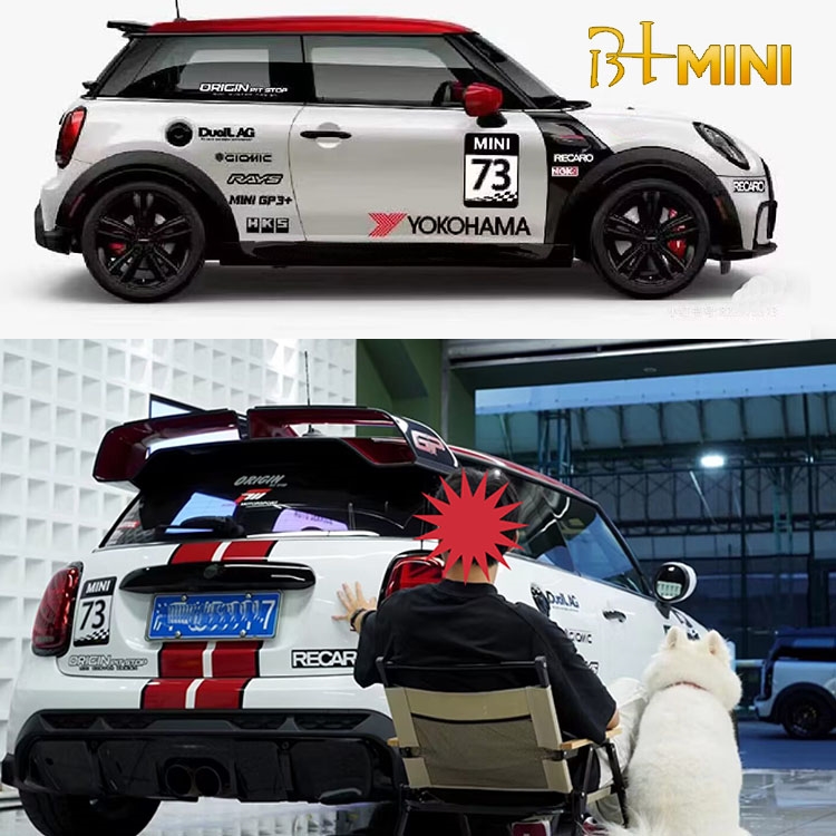 宝马MINI迷你JCW车贴拉花 F56 Cooper改装全车英文彩条贴纸 F54 F