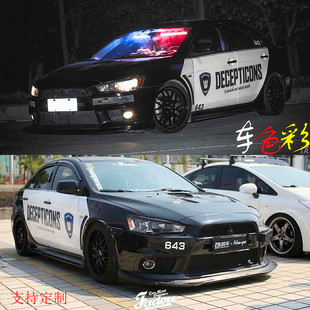 适用三菱翼神改装车贴EVO蓝瑟菱悦V3 斯巴鲁WRX翼豹美国装饰贴纸