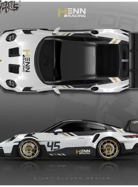 保时捷911GT3RS车贴拉花718 992Turbo S车门侧裙赛车个性装饰贴纸