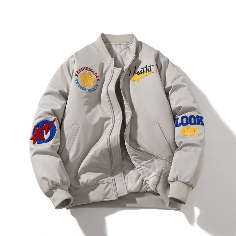 飞行夹克男女秋冬vintage美式棒球服bf学院风情侣厚外套定制LOGO