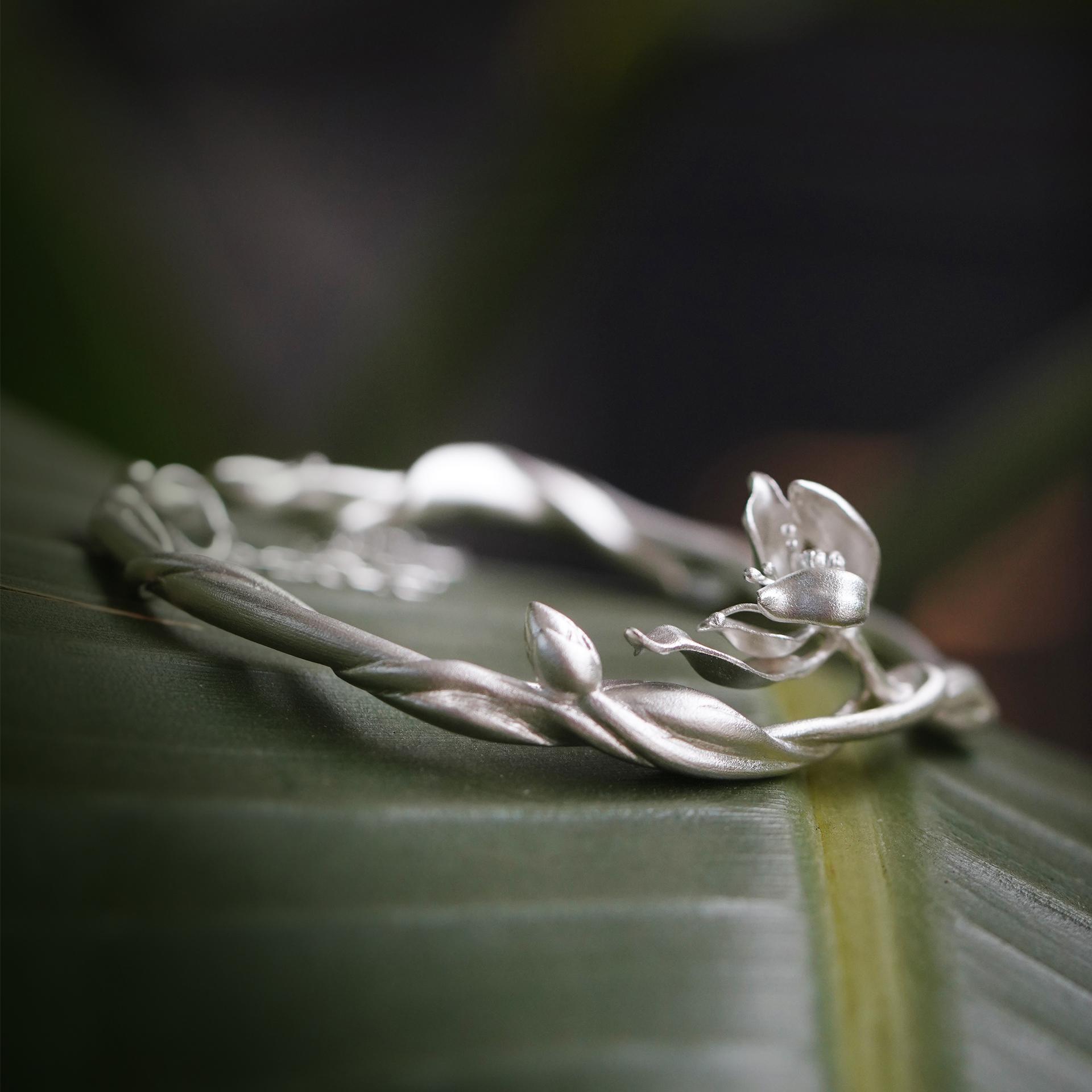 小众设计国风仙气开口灵动银手镯