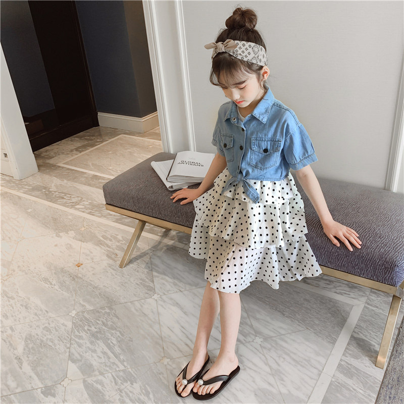 女童白色连衣裙韩版套装2019春中大童公主长袖衬衫裙牛仔外套潮衣在类目 童装/婴儿装/亲子装, 套装中 - 来自Buy2taobao.com提供专业的淘宝代购服务