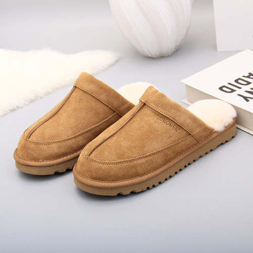 男士拖鞋冬季居家羊毛包头拖保暖