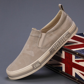 软底透气男鞋 帆布鞋 低帮休闲板鞋 潮流百搭一脚蹬布鞋 男2025新款