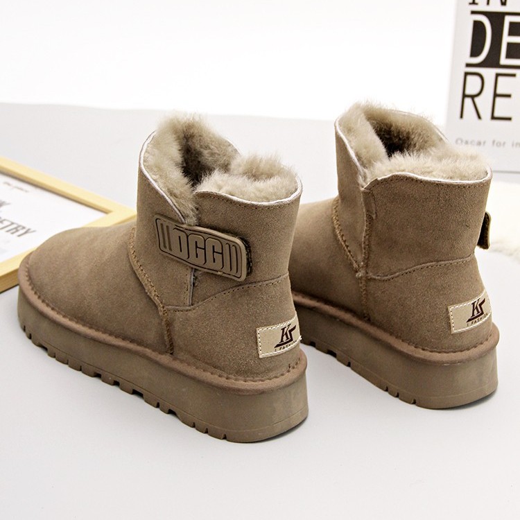 皮毛一体雪地靴女防滑厚底短靴