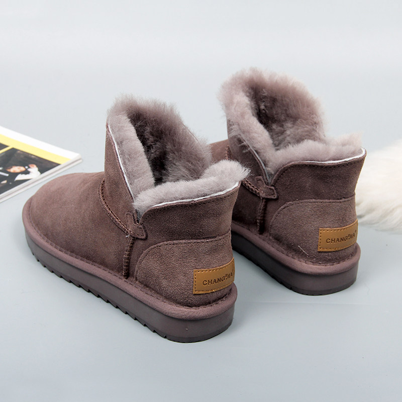 短筒雪地靴女2022年新款真皮羊毛短靴皮毛壹體女靴子加厚保暖棉鞋在類目 女鞋, 靴子中 - 來自Buy2taobao.com提供專業的淘寶代購服務