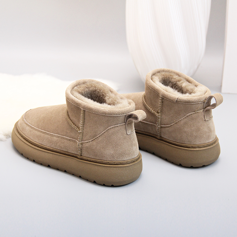 纯羊毛厚底雪地靴女加绒加厚短靴