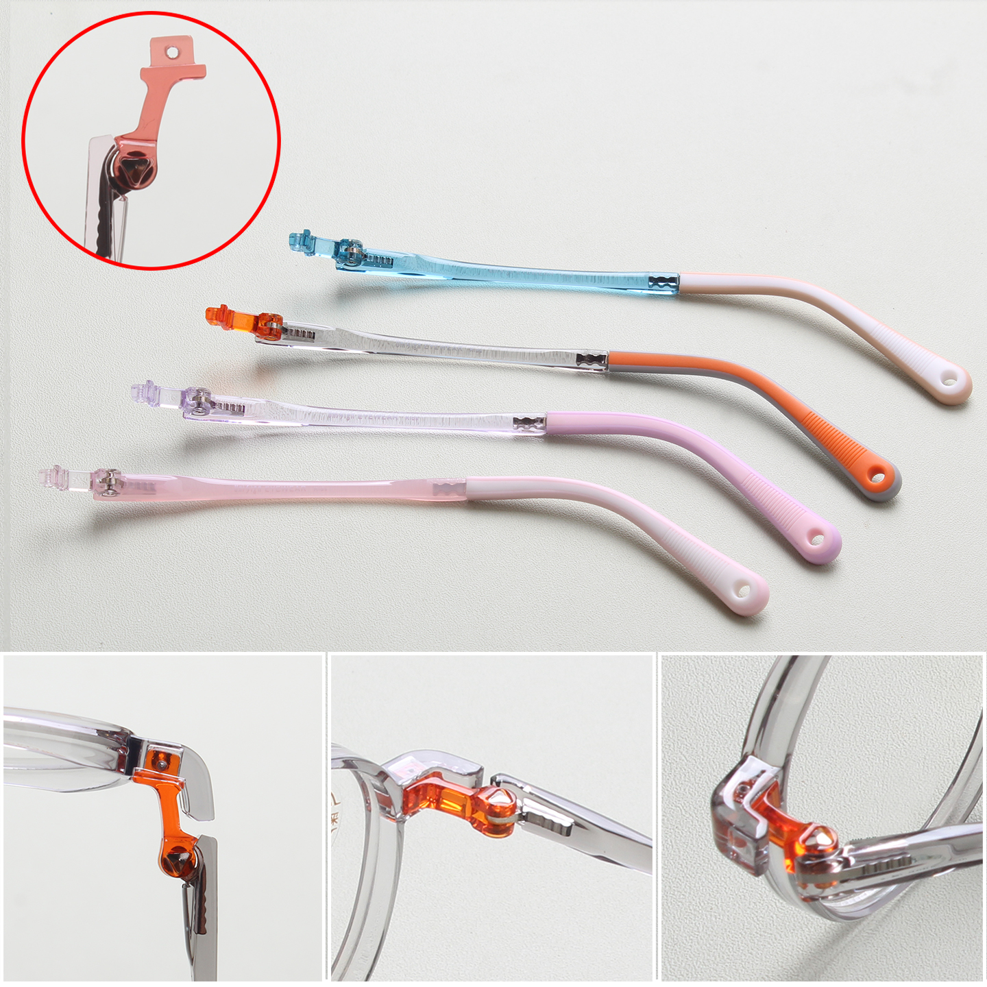 TR90眼镜腿青少年儿童眼镜脚塑料铰链断裂维修更换通常用一对防滑