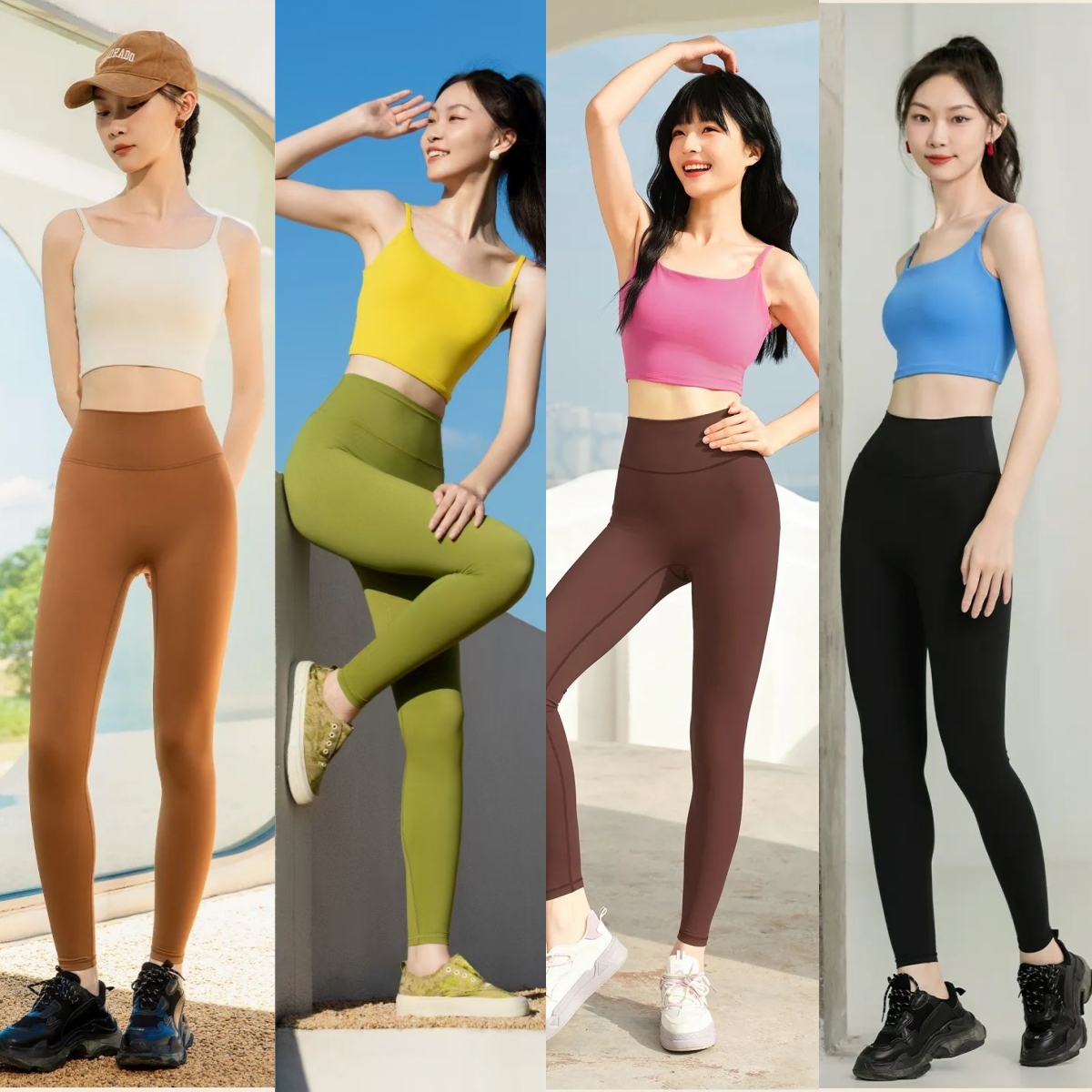 優越時尚瑜伽服裸感背心高腰長褲