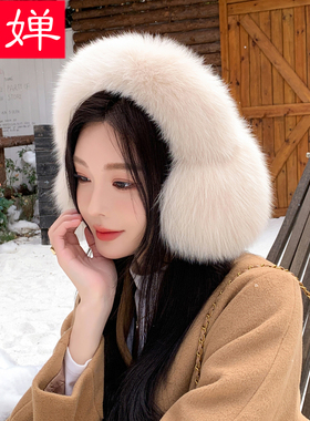 真狐狸毛皮草耳罩韩版可爱耳捂冬季护耳保暖防冻毛毛耳包真毛耳套